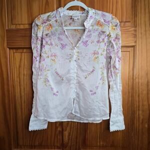 Bailey 44 Womens Floral Lace with lots of lace detail Top Size Medium